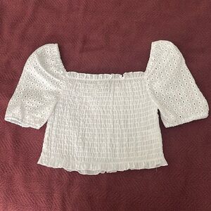 Love Tree- white eyelet crop top, size Medium